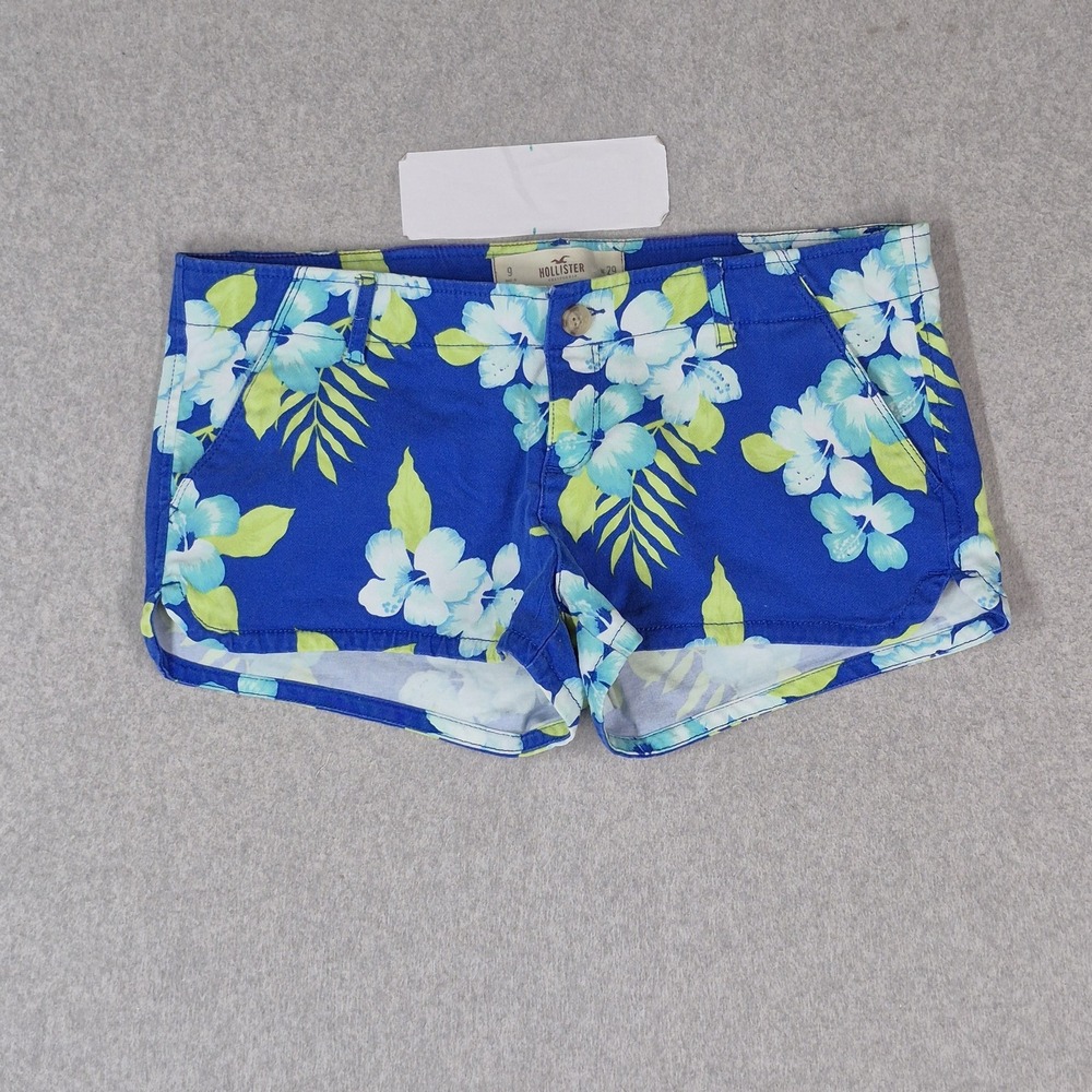 Hollister Women Swimwear 9 Blue Board Shorts Floral Stretch